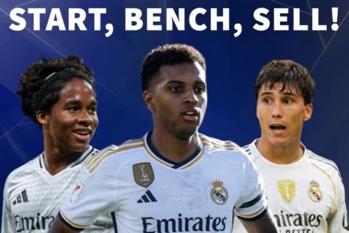 选择1首发1替补1出售！你将如何处理恩德里克、罗德里戈和贡萨洛